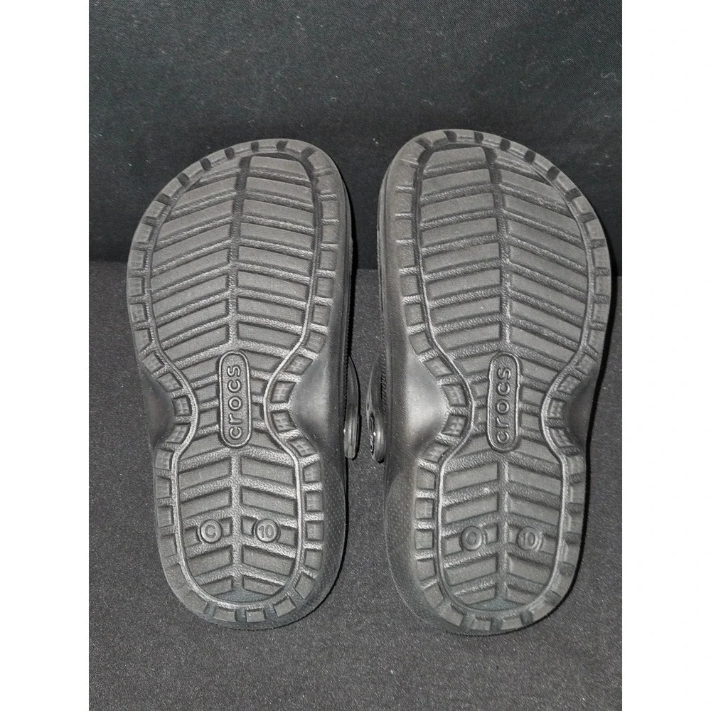 Kids Crocs Classic fur Lined Clog Black Fuzz‎ Toddler Boy Construction Size 10